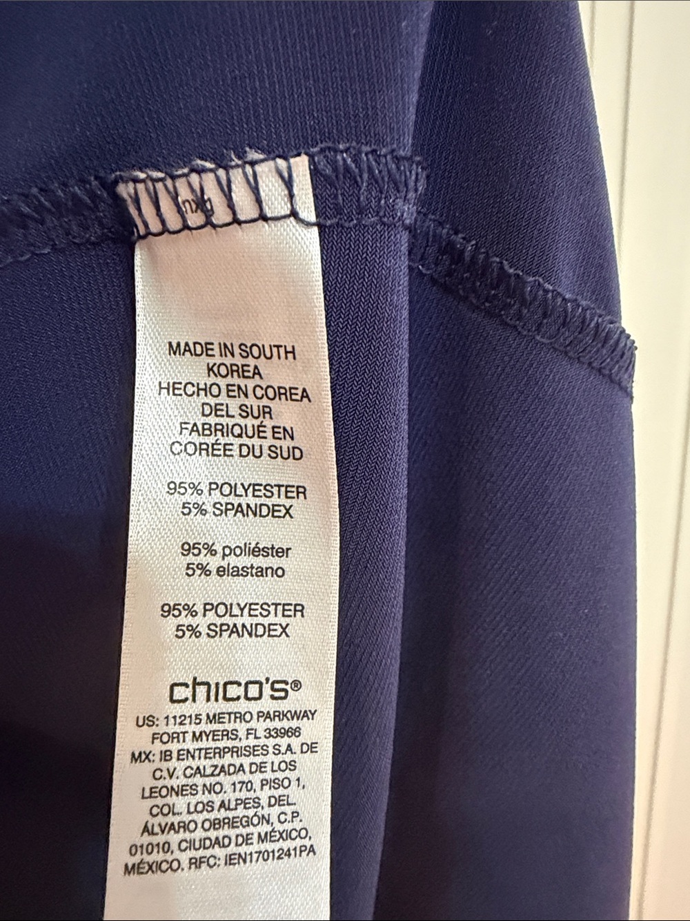 Chico's Midnight Navy Short-Sleeve Draped Top - Picture 3 of 3